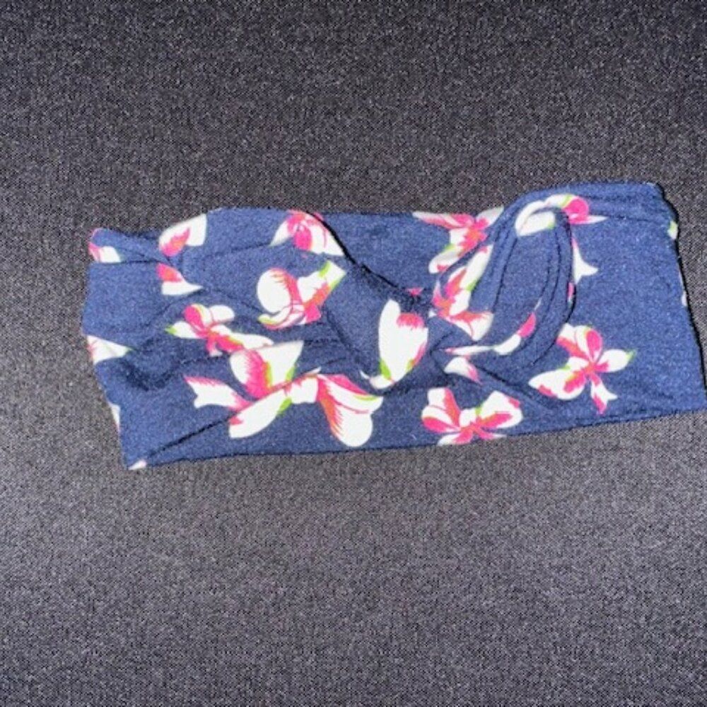 Blue Flower Print Knot Headband  BFPKH  Handmade NWT Boutique